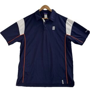 Reebok Detroit Tigers Polo Shirt Mens Medium Genuine Merchandise Embroidered